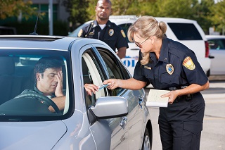 image of man receiving traffic violation