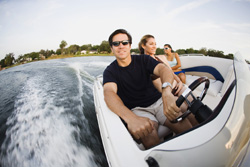 family on boat